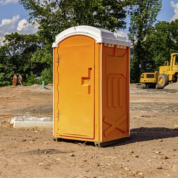 how often are the portable restrooms cleaned and serviced during a rental period in Carmel Maine